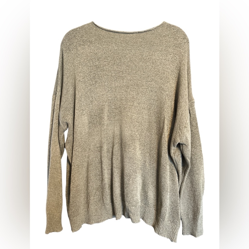 DAVI & DANI Metallic Beige Knit Long Sleeve Top